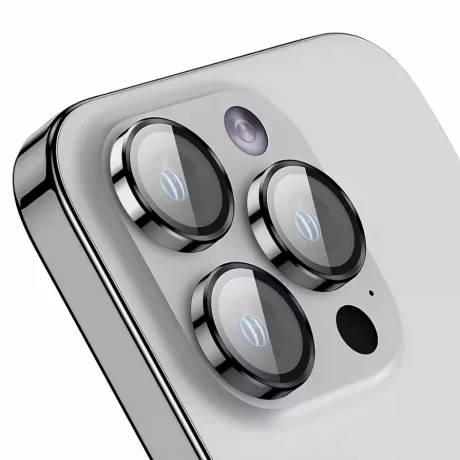 Folie iPhone 16 / iPhone 16 Plus Sticla Camera cu Rama Albastra