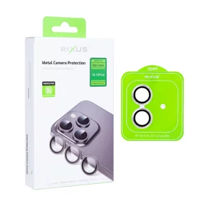 Folie iPhone 16 / iPhone 16 Plus Sticla Camera cu Rama Argintie