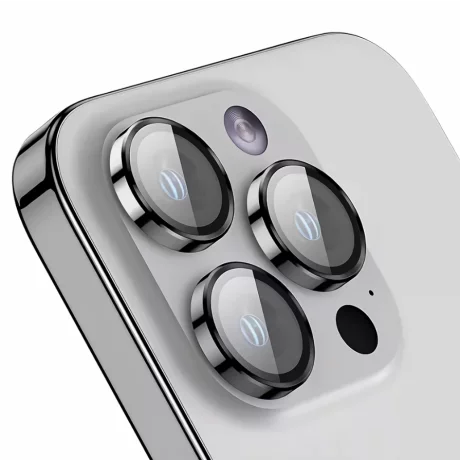 Folie iPhone 16 / iPhone 16 Plus Sticla Camera cu Rama Neagra