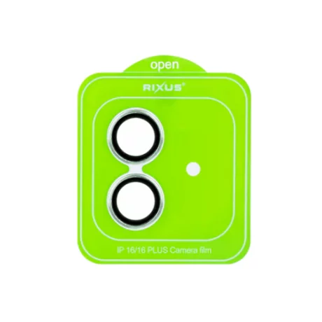 Folie iPhone 16 / iPhone 16 Plus Sticla Camera cu Rama Verde