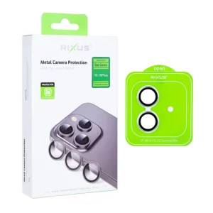 Folie iPhone 16 / iPhone 16 Plus Sticla Camera cu Rama Verde