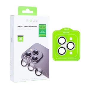 Folie iPhone 16 Pro/ iPhone 16 Pro Max Sticla Camera cu Rama Alb Argintiu