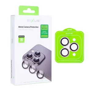 Folie iPhone 16 Pro/ iPhone 16 Pro Max Sticla Camera cu Rama Roz Auriu