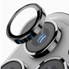 Folie iPhone 16 Pro/ iPhone 16 Pro Max Sticla Camera cu Rama Gri Argintiu