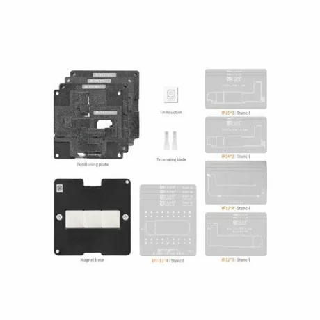 Platformă/Șablon Magnetic AMAOE pentru Reballing PCB , Compatibil iPhone X-15 Pro Max