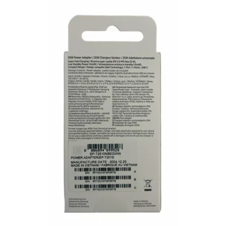 Incarcator Retea Samsung 1 x USB-C, 25W, 3A, Negru (Original)
