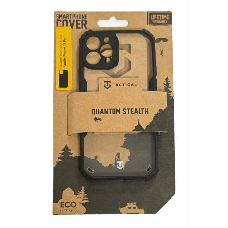 Husa iPhone 12 Pro Tactical Quantum Stealth Transparent/ Negru