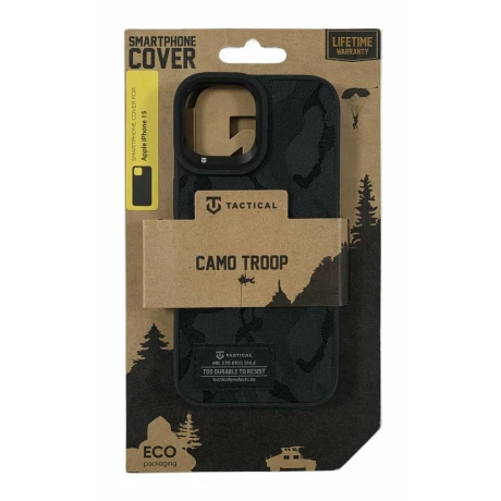 Husa iPhone 15 Tactical Camo Troop Negru