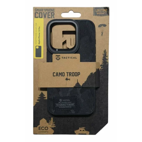 Husa iPhone 15 Pro Tactical Camo Troop Negru