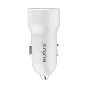 Incarcator Auto Ultra Rapid Rixus 1 x USB-C si 1 x USB-A 38W Alb