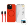 Set Husa + Cablu Incarcare + Folie Protectie iPhone 16 Pro Max Tactical Rosu