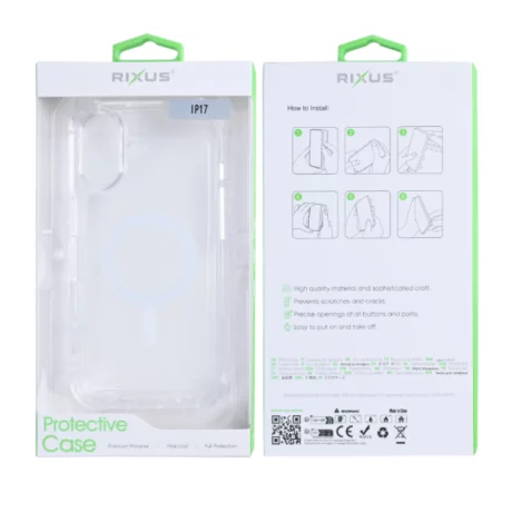 Husa iPhone 17 Rixus MagSafe Transparenta