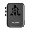 Incarcator Retea Rixus World Travel Adapter - 2 x USB-C, 1 x USB-A 25W Negru