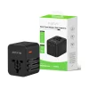 Incarcator Retea Rixus World Travel Adapter - 2 x USB-C, 1 x USB-A 25W Negru
