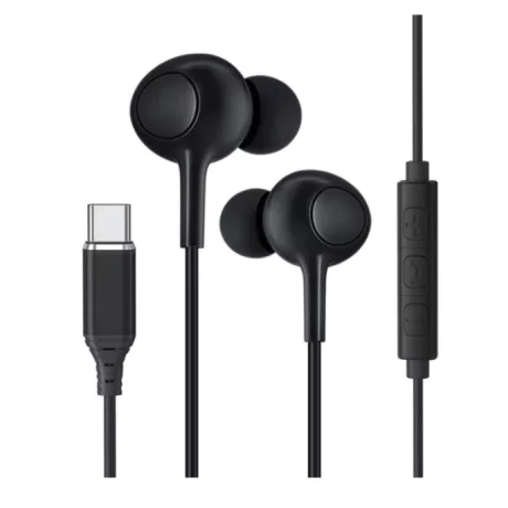 Casti Rixus cu Fir si Microfon USB-C Negre