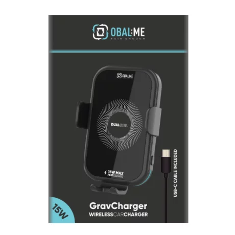 Incarcator Auto Wireless Magnetic si Suport Telefon Negru 15W Negru