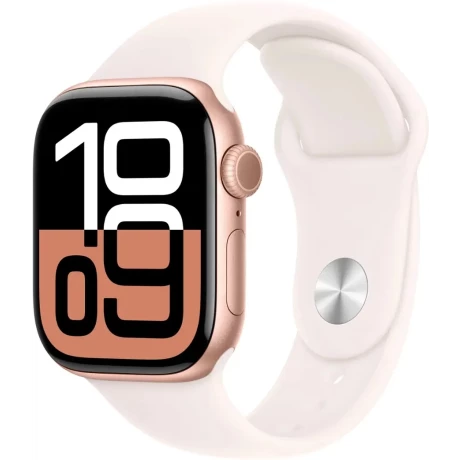Apple Watch Series 10 Aluminum Case GPS 42mm Rose Gold - Sport Band Starlight S/M