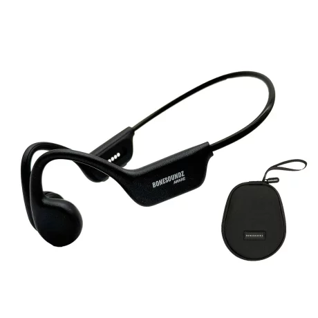Casti Bonesoundz Aware Bone Conduction IP8X, Led, Black + Husa