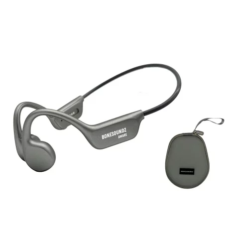 Casti Bonesoundz Aware Bone Conduction IP8X, Led, Grey + Husa