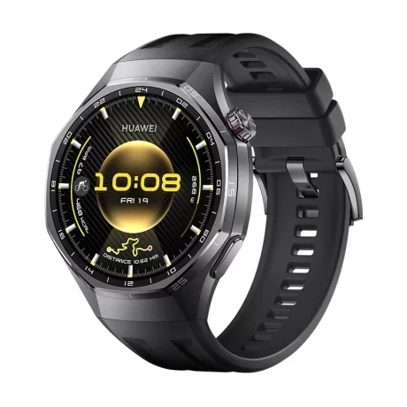 Smartwatch Huawei Watch GT 6 Pro, 46mm, Black Titanium Alloy Case, Curea Black Fluoroelastomer