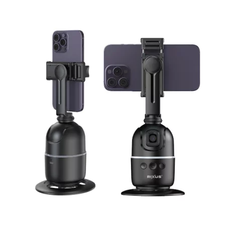 Rixus Auto Face Tracking pentru Vlog, Video, Tik Tok Black