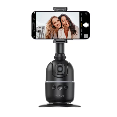 Rixus Auto Face Tracking pentru Vlog, Video, Tik Tok Black