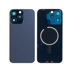 Capac spate compatibil Iphone 15 PRO Blue Titanium fara NFC