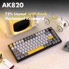 AJAZZ AK820 Mechanical Keyboard, Wired, RGB, Moon Yellow Switch, Grey-White-Yellow