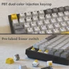 AJAZZ AK820 Mechanical Keyboard, Wired, RGB, Moon Yellow Switch, Grey-White-Yellow