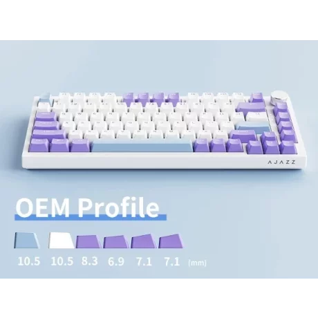 AJAZZ AK820 Mechanical Keyboard, Wired, RGB, Sea Salt Switch, Blue-White-Purple