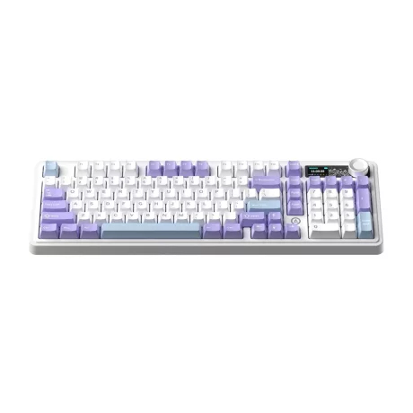 AJAZZ AK980 V2 Mechanical Keyboard TFT Screen Bluetooth ,2.4G Wireless ,Wired RGB, Purple-White-Blue