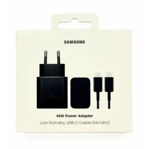 Incarcator Retea Samsung 45W Super Fast Charger + Cablu Type C-Type C 1,8M (ORIGINAL)
