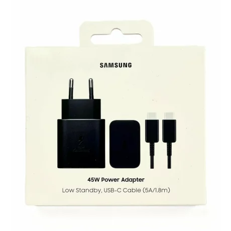 Incarcator Retea Samsung 45W Super Fast Charger + Cablu Type C-Type C 1,8M (ORIGINAL)