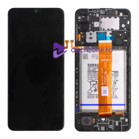 Ecran Samsung A125 Galaxy A12 2020 Negru Cu Baterie (Service Pack)